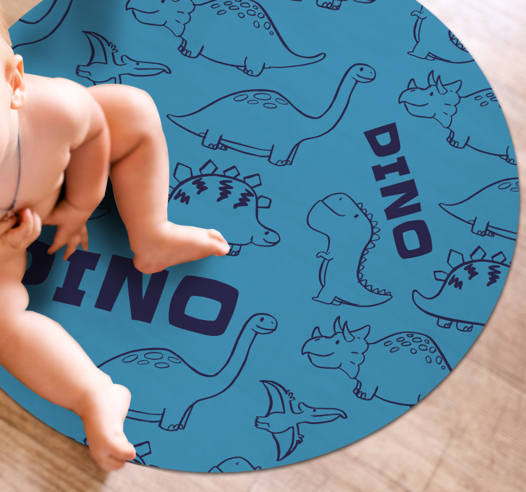 Dinosaur Themed kids vinyl rug - TenStickers