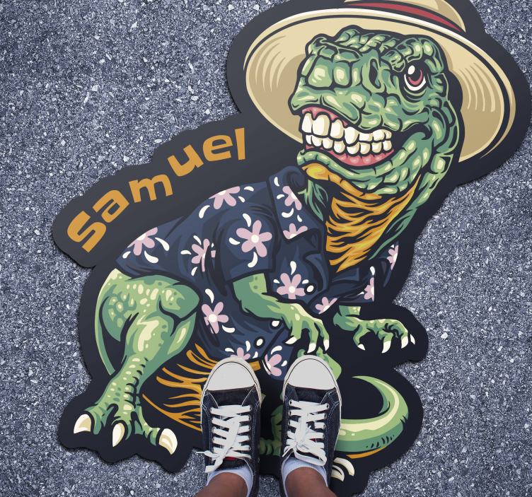 Dinosaur Vacation Attire custom vinyl rug - TenStickers