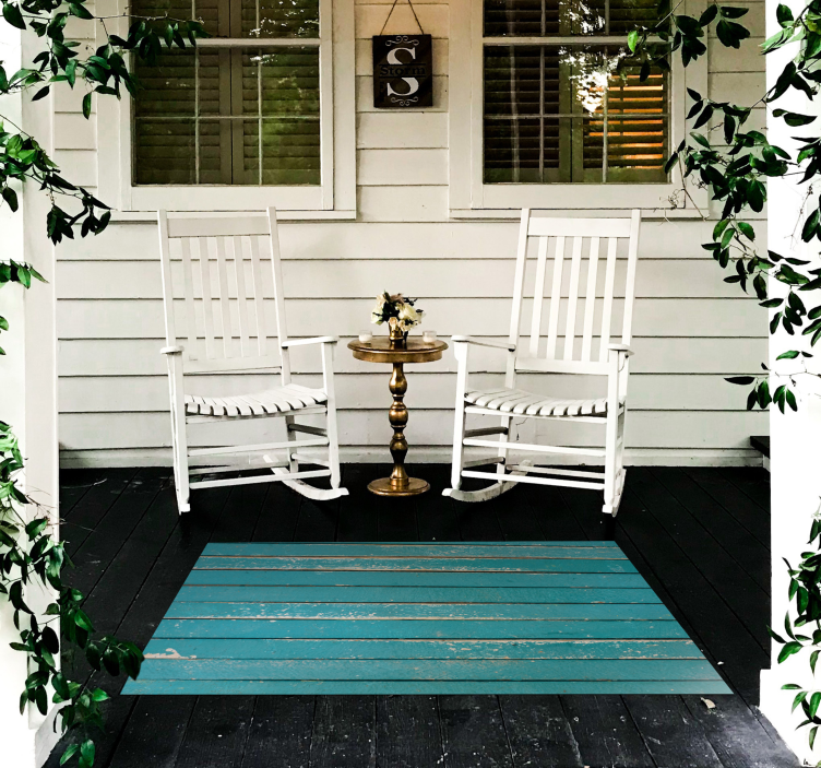 Distressed Plank wood effect vinyl rug - TenStickers