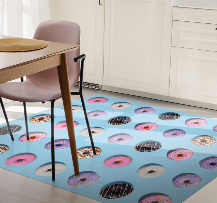 Donut Pattern Surface kids vinyl rug - TenStickers