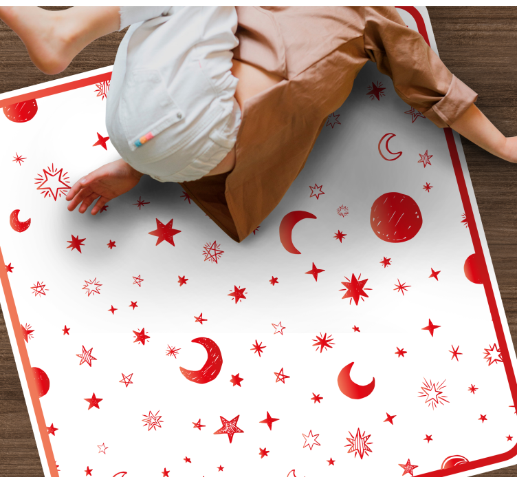 Drawing stars design square vinyl rug - TenStickers