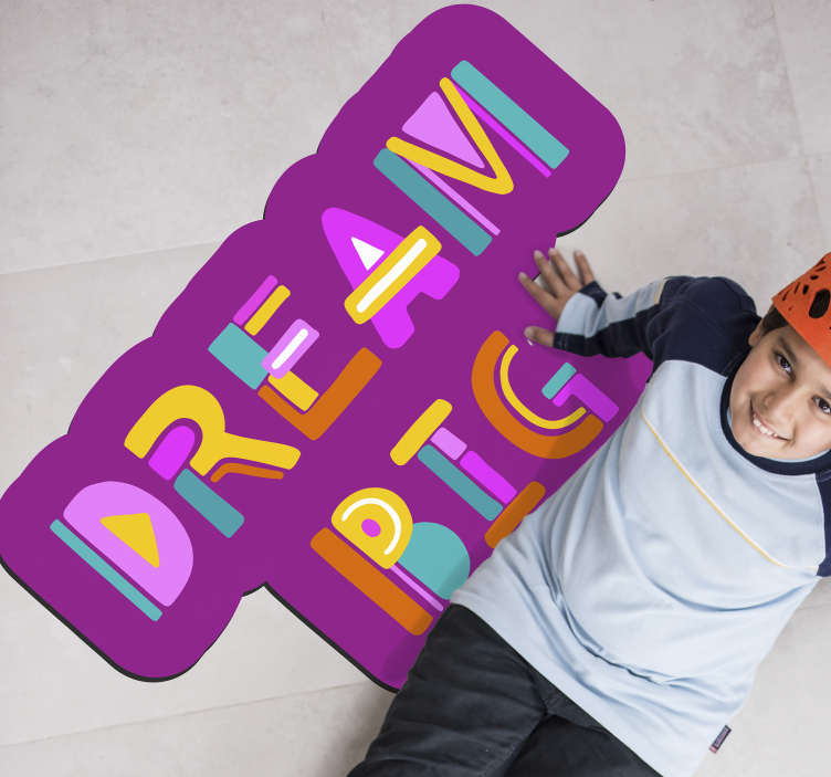 Dream Big Typography kids vinyl rug - TenStickers