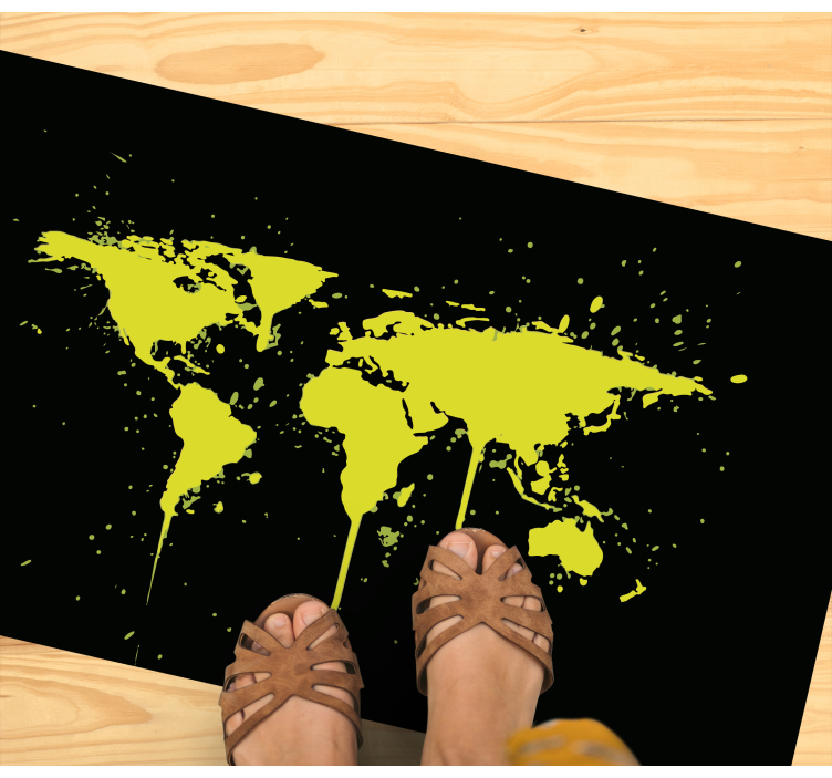 Splashing World Map teen vinyl rug - TenStickers