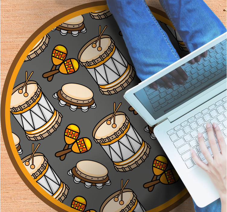 Drum Pattern Play kids vinyl rug - TenStickers