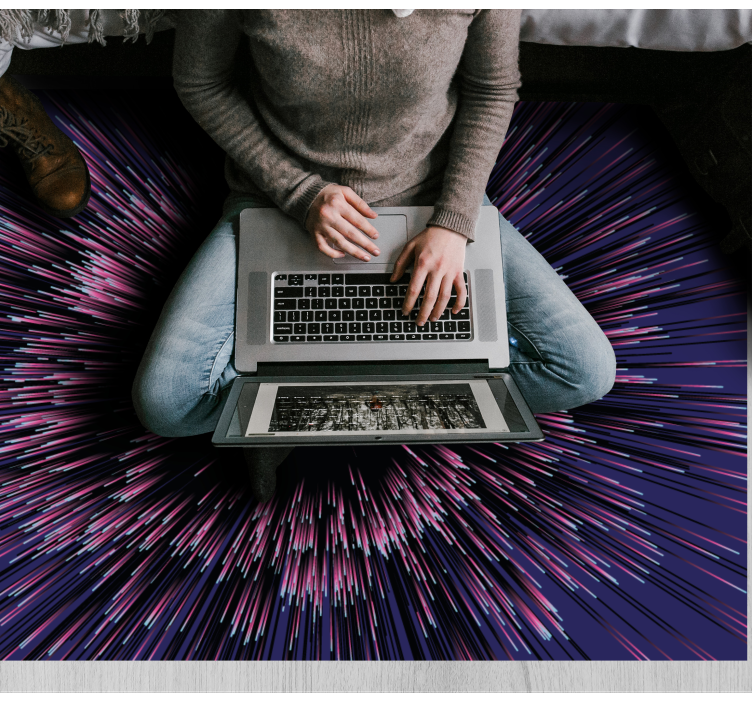 Dynamic burst effect textured vinyl rug - TenStickers
