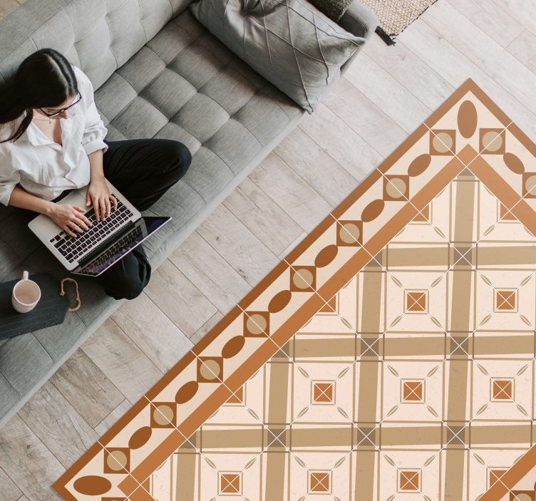 Portuguese tiles vinyl living room rug - TenStickers