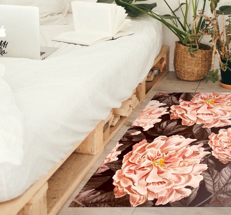 Elegant Flower Blooms floral vinyl rug - TenStickers