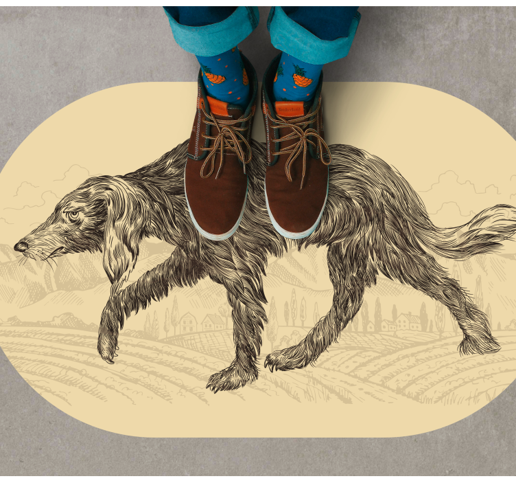 Elegant canine silhouette animal vinyl rug - TenStickers