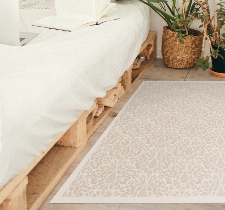 Elegant Floral Motif nature vinyl rug - TenStickers