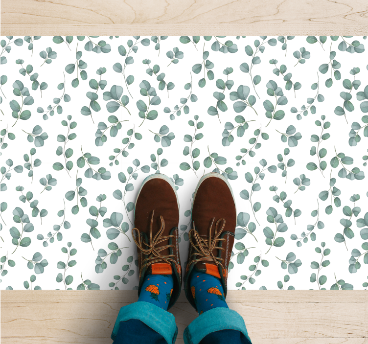 Elegant Greenery Pattern floral vinyl rug - TenStickers