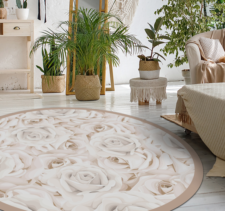 Elegant Rose Pattern floral vinyl rug - TenStickers