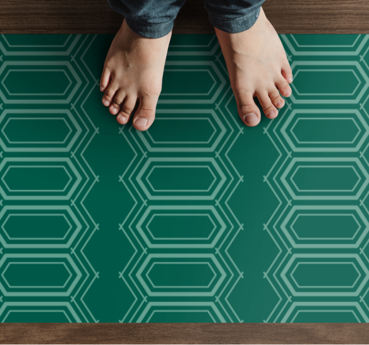 Emerald Geometric Pattern geometric rug - TenStickers
