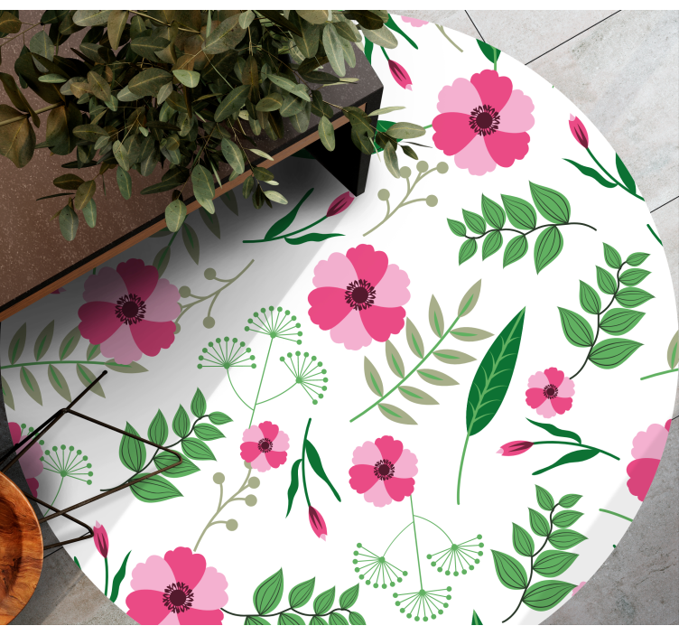 Delightful Floral Arrangement floral vinyl rug - TenStickers