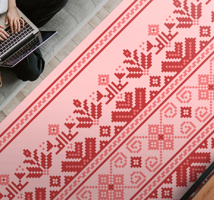 Ethnic Ornamental Pattern mandala vinyl rug - TenStickers