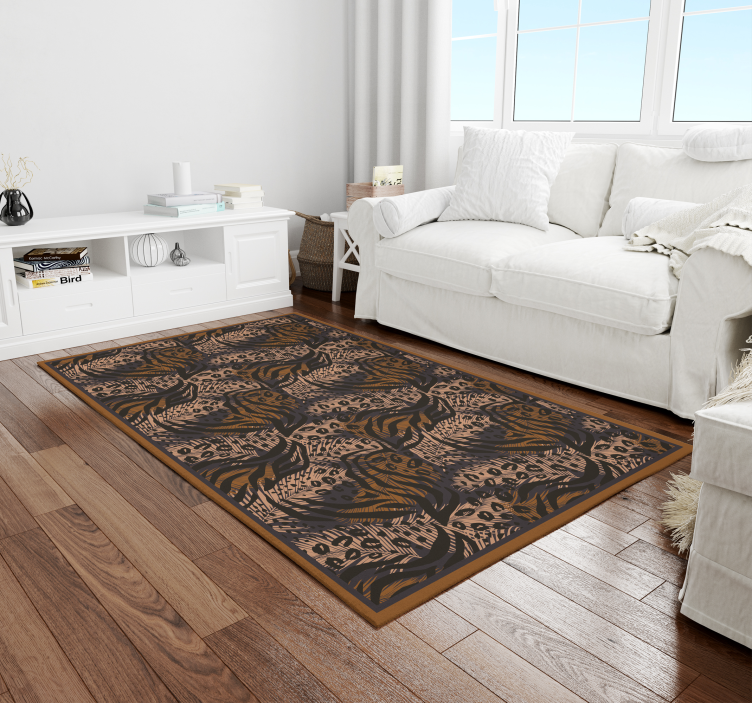 Exotic Jungle Motif animal print vinyl rug - TenStickers