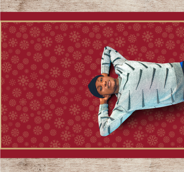 Festive Snowflake Pattern Christmas carpet runner - TenStickers