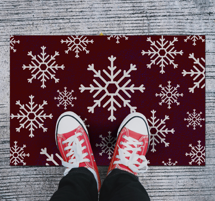 Festive Snowflakes Christmas vinyl rug - TenStickers