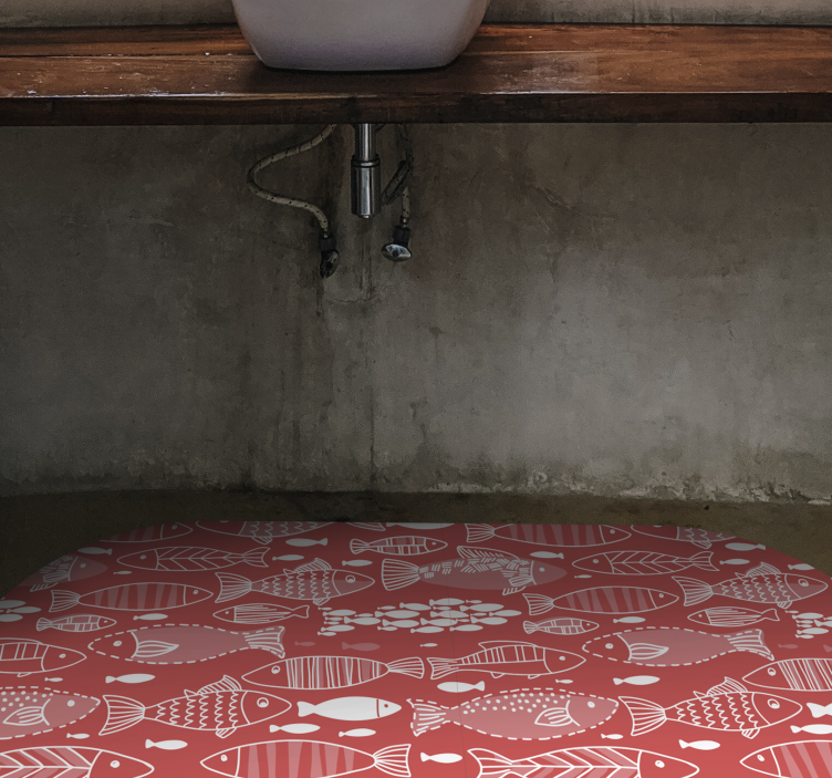 Fish Patterned Decor animal vinyl rug - TenStickers