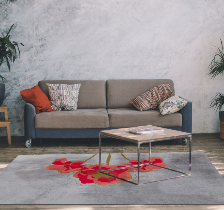 Floral Blossom Trio floral vinyl rug - TenStickers