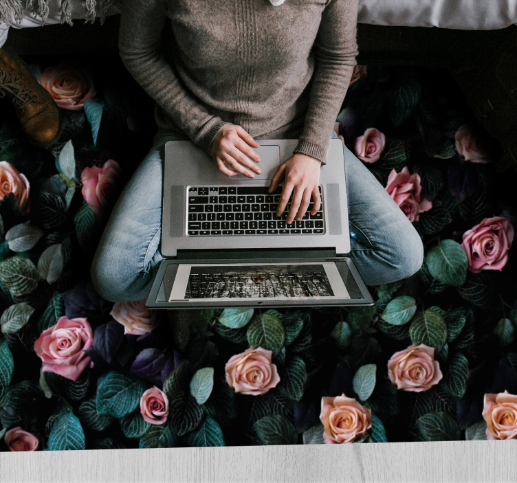 Floral Botanic Imagery flower rug - TenStickers