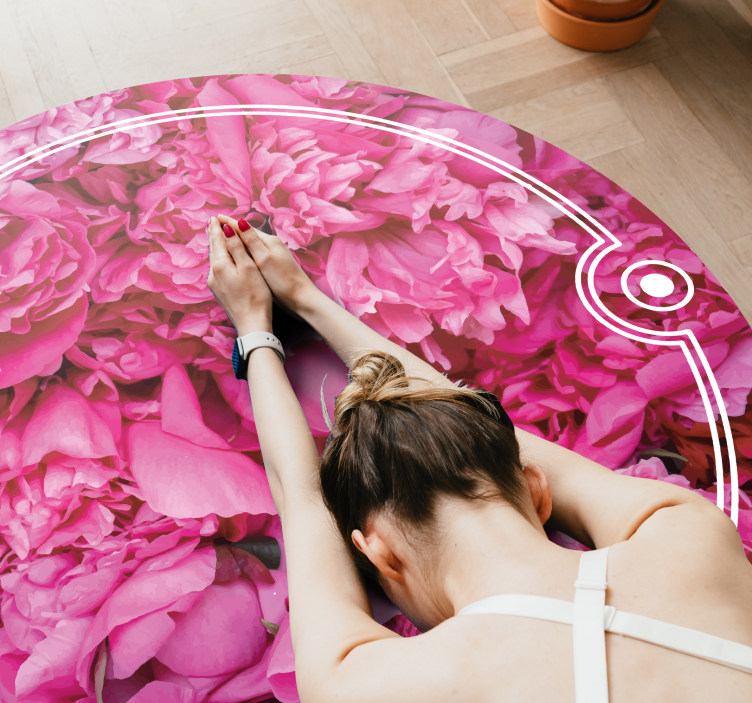 Floral Meditation Space floral vinyl rug - TenStickers