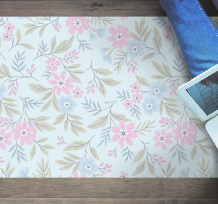 Floral Pastel Design floral vinyl rug - TenStickers