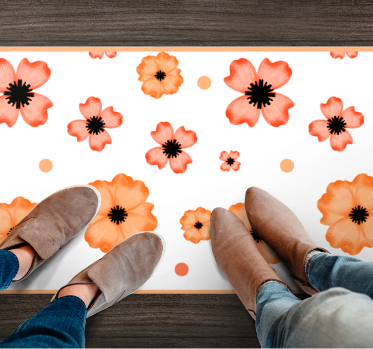 Patterned background floral vinyl rug - TenStickers