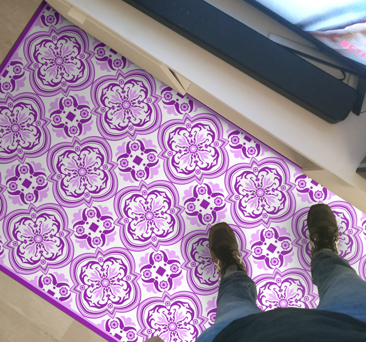 Floral tile tile vinyl carpet - TenStickers