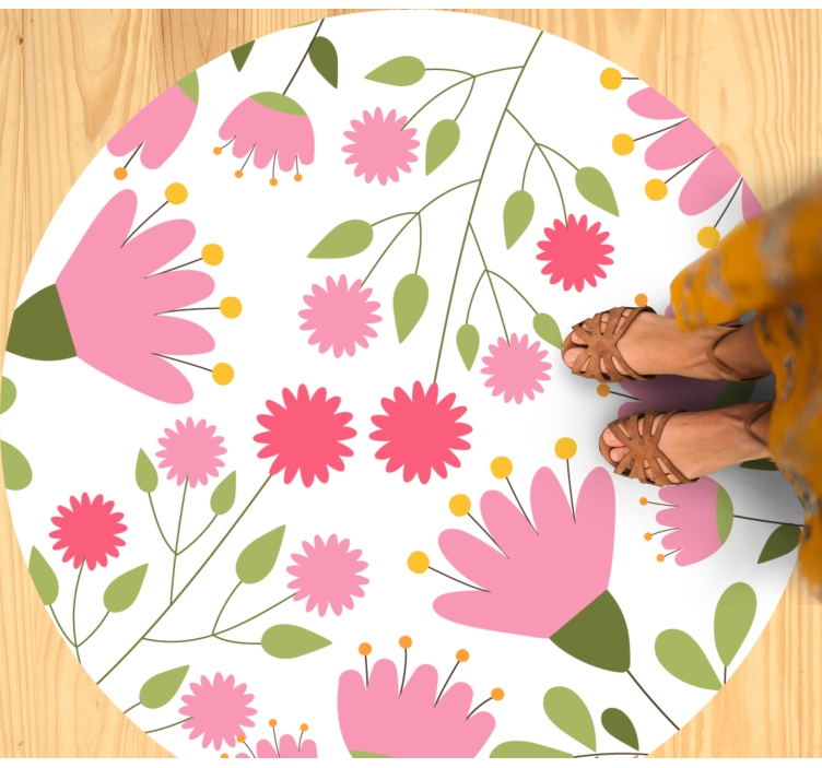 Floral vinyl rug floral design joy - TenStickers