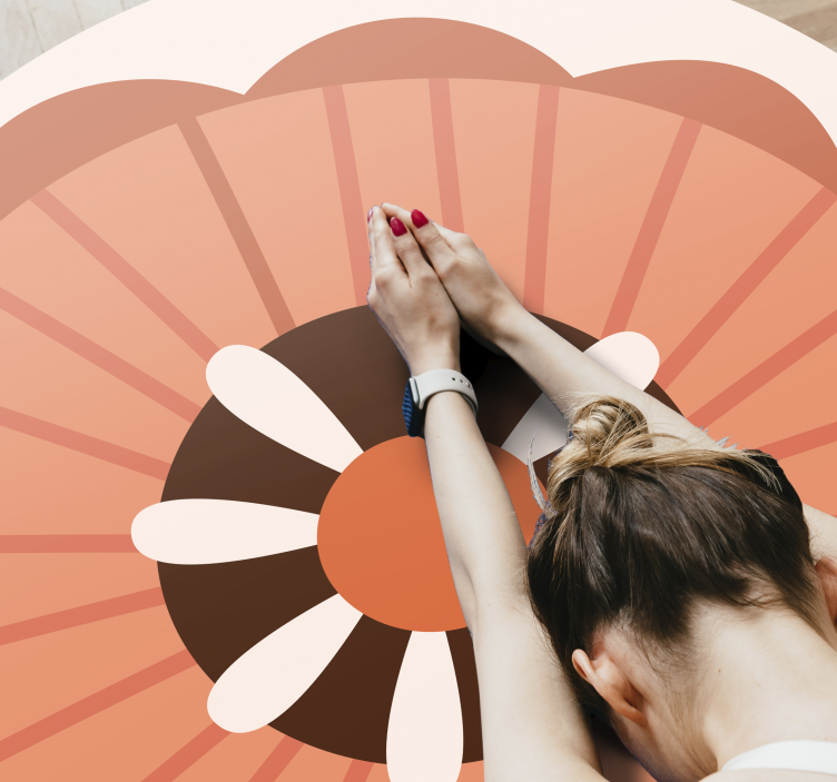 Floral vinyl rug with circular floral design - TenStickers