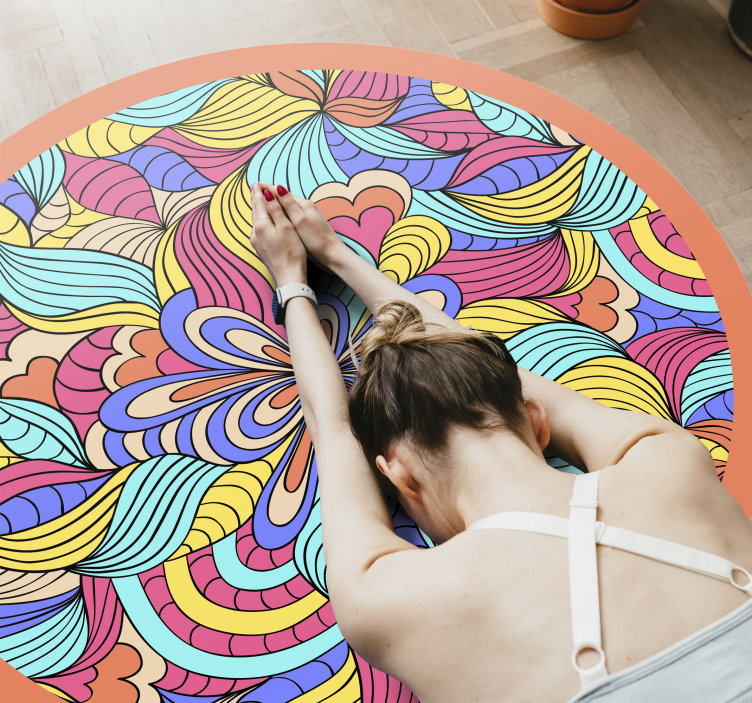 Floral Whirlpool floral vinyl rug - TenStickers