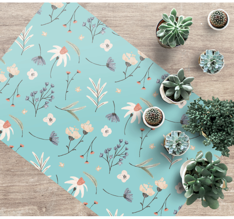 Flowers and leaves floral rug - TenStickers