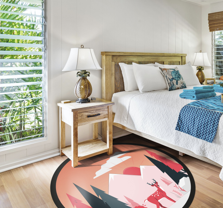 forest landscape circular rug - TenStickers