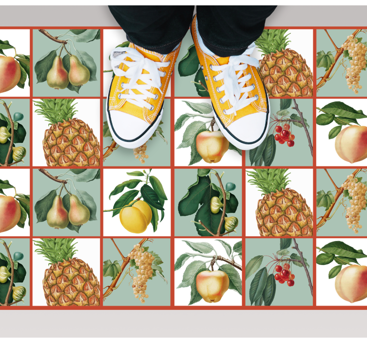 Fresh fruit design kitchen floor tiles - TenStickers