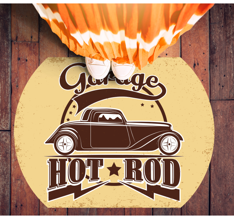 Garage hot rod vintage vinyl rug - TenStickers
