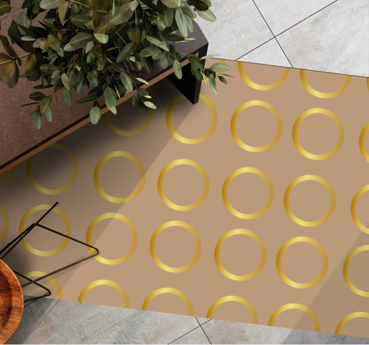 Geometric Circular Pattern striped runner rug - TenStickers