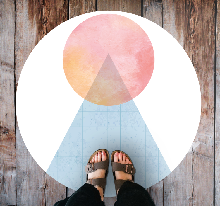 Geometric Gradient Triangle minimal vinyl rug - TenStickers