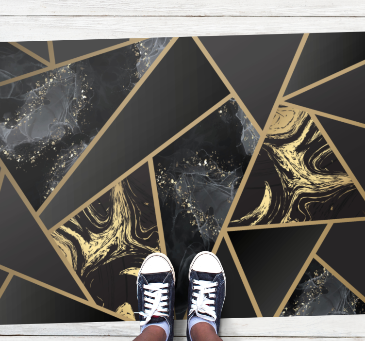 Geometric Marble Fusion geometric vinyl rug - TenStickers