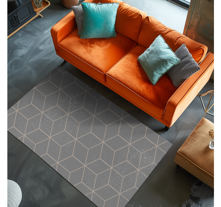 Geometric Grey Hexagon Pattern geometric rugs - TenStickers