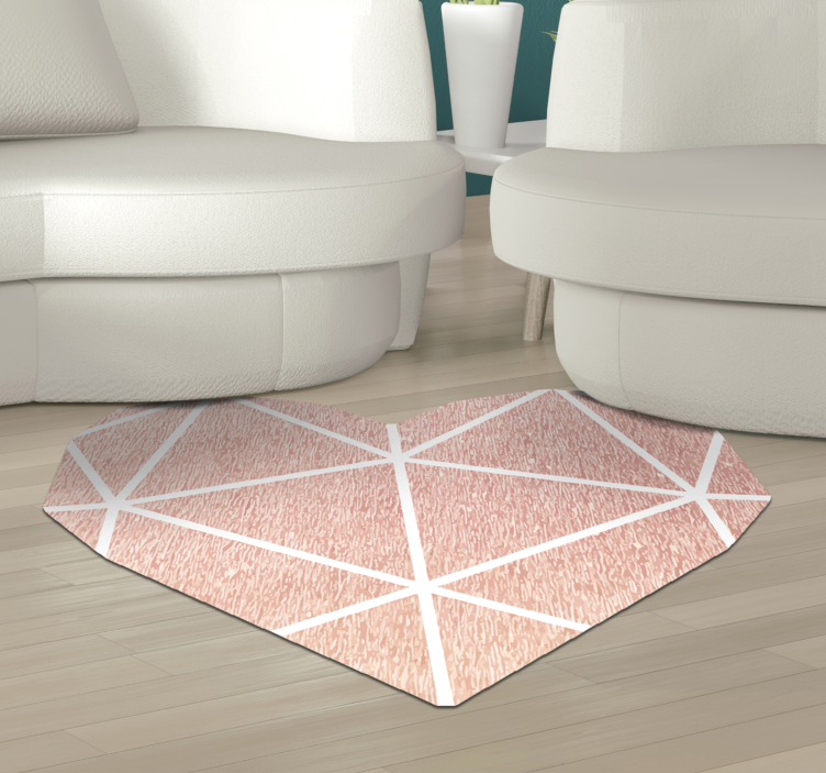 Geometric Heart Pattern geometric vinyl rug - TenStickers