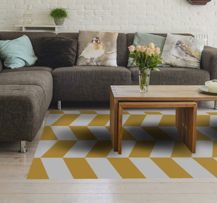Geometric Herringbone striped vinyl rug - TenStickers