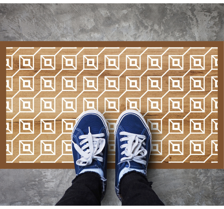 Geometric Motifs wood effect vinyl rug - TenStickers