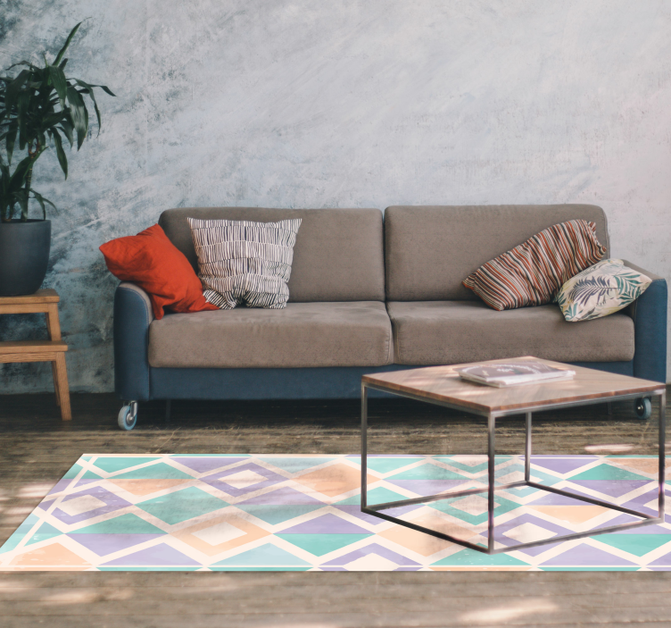 Geometric Pastel Palette geometric vinyl rug - TenStickers