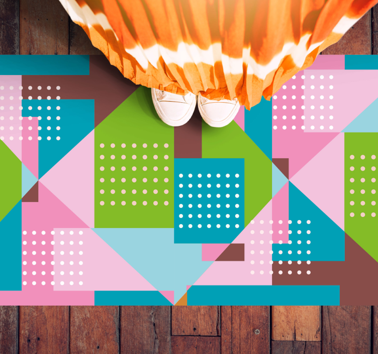 Geometric Shapes Fusion geometric rug - TenStickers