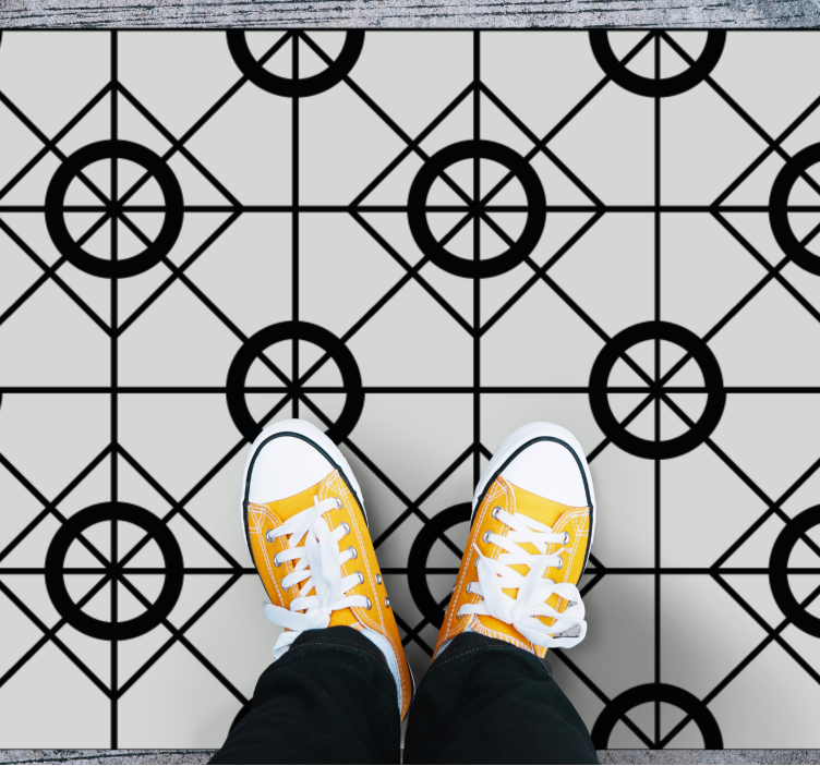 Geometric Vinyl Design geometric vinyl rug - TenStickers