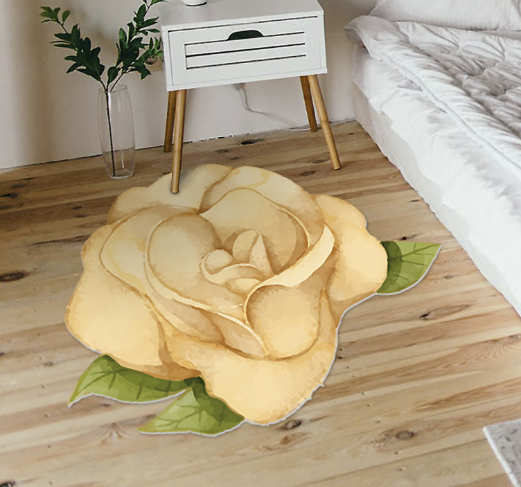 wonderful golden rose vinyl bedroom rug - TenStickers