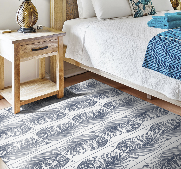 Graceful leaves nature vinyl rug - TenStickers