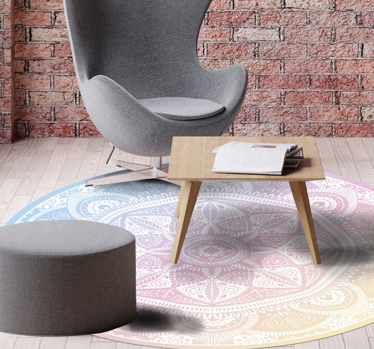 Gradient Mandala mandala vinyl rug - TenStickers