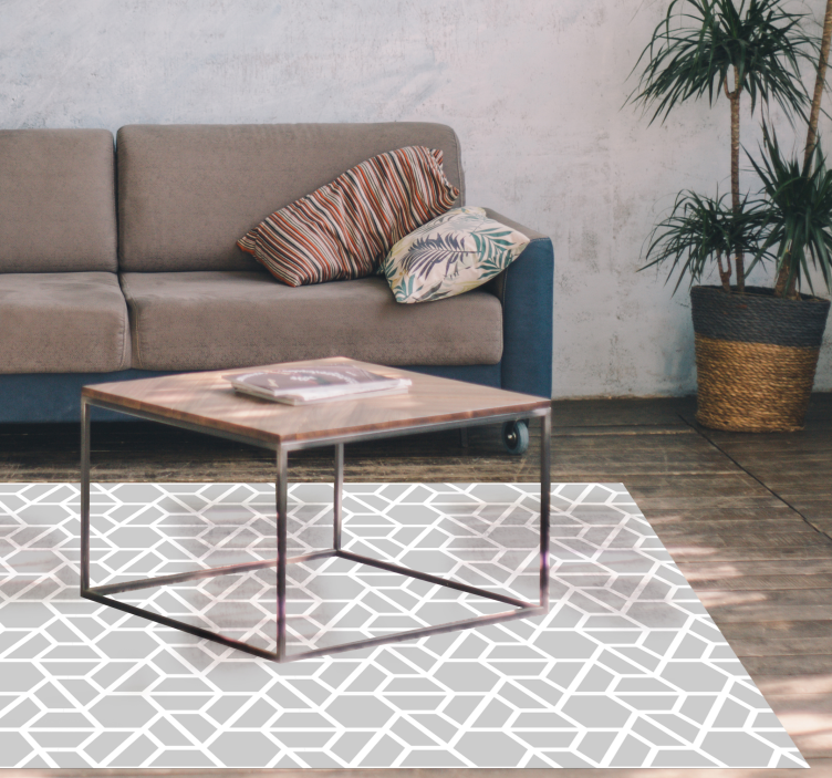 Gray modern pattern geometric rugs - TenStickers