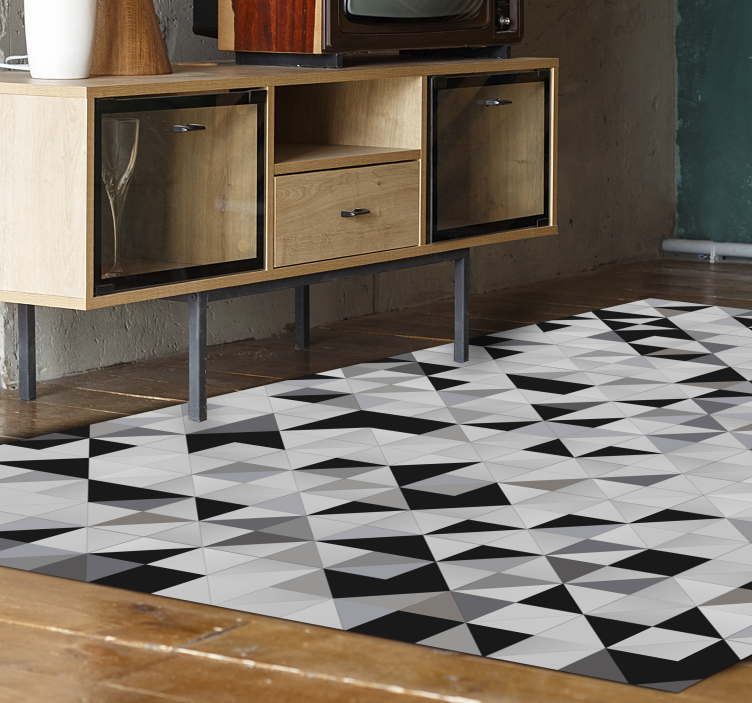 Gray triangles mosaic mosaic floor tiles - TenStickers